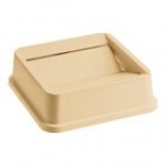 Lavex 19 / 23 Gallon Gray Square Trash Can Drop Shot Lid