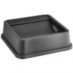 Lavex 19 / 23 Gallon Gray Square Trash Can Drop Shot Lid