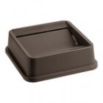 Lavex 19 / 23 Gallon Gray Square Trash Can Drop Shot Lid