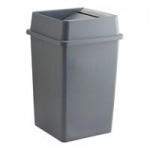 Lavex 19 / 23 Gallon Gray Square Trash Can Drop Shot Lid