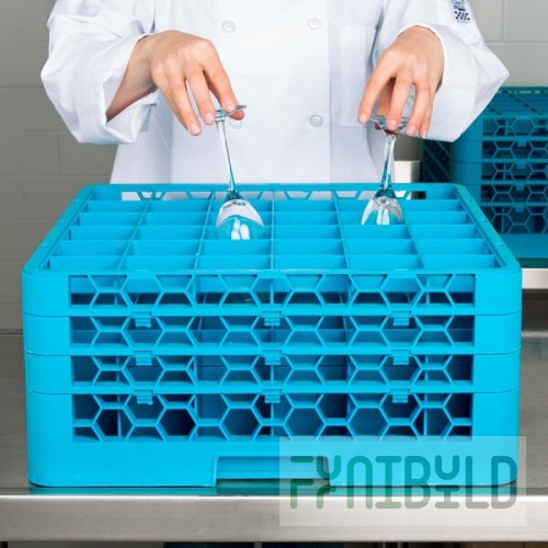 Carlisle RG36-314 OptiClean 36 Compartment Glass Rack with 3 Extenders