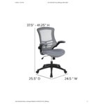 Flash Furniture Kelista Dark Gray Mesh Mid-Back Office Chair with Black Frame and Flip Up Arms Flash Furniture Kelista Dark Gray Mesh Mid-Back Office Chair with Black Frame and Flip Up Arms