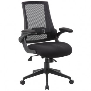 Boss B6776-BK Black Mesh Flip Arm Task Chair