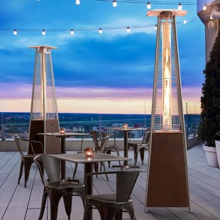 Backyard Pro Courtyard Series HPSQRBZ Bronze Portable Propane Outdoor Patio Heater with Glass Tube - 40,000 BTU Backyard Pro Courtyard Series HPSQRBZ Bronze Portable Propane Outdoor Patio Heater with Glass Tube - 40,000 BTU
