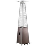 Backyard Pro Courtyard Series HPSQRBZ Bronze Portable Propane Outdoor Patio Heater with Glass Tube - 40,000 BTU
