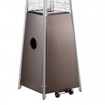 Backyard Pro Courtyard Series HPSQRBZ Bronze Portable Propane Outdoor Patio Heater with Glass Tube - 40,000 BTU