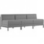 Flash Furniture ZB-IMAG-MIDCH-3-GY-GG Hercules Gray LeatherSoft 3-Piece Lounge Bench