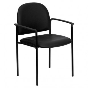 Flash Furniture BT-516-1-VINYL-GG Black Vinyl Stackable Side Chair with Arms Flash Furniture BT-516-1-VINYL-GG Black Vinyl Stackable Side Chair with Arms
