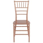 Flash Furniture LE-ROSE-M-GG Hercules Series Rose Gold Resin Chiavari Outdoor / Indoor Stackable Chair