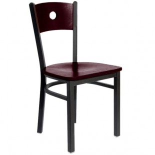 BFM Seating Darby Sand Black Customizable Metal Side Chair with Mahogany Wooden Back and Seat BFM Seating Darby Sand Black Customizable Metal Side Chair with Mahogany Wooden Back and Seat