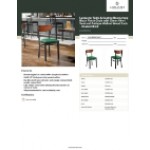 Lancaster Table & Seating Boomerang Black Finish Chair with Green Vinyl Seat and Antique Walnut Wood Back - Unassembled