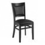 Lancaster Table & Seating Sofia Black Finish Wood Chair with Black Vinyl Seat Lancaster Table & Seating Sofia Black Finish Wood Chair with Black Vinyl Seat