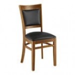 Lancaster Table & Seating Sofia Black Finish Wood Chair with Black Vinyl Seat Lancaster Table & Seating Sofia Black Finish Wood Chair with Black Vinyl Seat