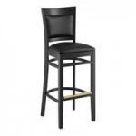 Lancaster Table & Seating Sofia Black Finish Wood Chair with Black Vinyl Seat Lancaster Table & Seating Sofia Black Finish Wood Chair with Black Vinyl Seat