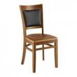 Lancaster Table & Seating Sofia Black Finish Wood Chair with Black Vinyl Seat Lancaster Table & Seating Sofia Black Finish Wood Chair with Black Vinyl Seat