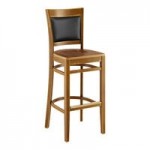 Lancaster Table & Seating Sofia Black Finish Wood Chair with Black Vinyl Seat Lancaster Table & Seating Sofia Black Finish Wood Chair with Black Vinyl Seat