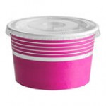 Choice 8 oz. Pink Paper Frozen Yogurt / Food Cup - 50/Pack