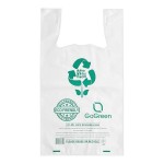 Choice 1/6 Size 2.25 Mil White Reusable Extra Heavy-Duty Plastic T-Shirt Bag - 200/Case