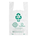 Choice 1/6 Size 2.25 Mil White Reusable Extra Heavy-Duty Plastic T-Shirt Bag - 200/Case