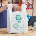 Choice 1/6 Size 2.25 Mil White Reusable Extra Heavy-Duty Plastic T-Shirt Bag - 200/Case