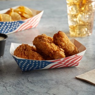 #100 1 lb. USA Flag Paper Food Tray - 1,000/Case