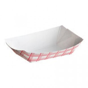 Southern Champion #200 2 lb. Red Checkered Paper Food Tray - 1,000/Case
