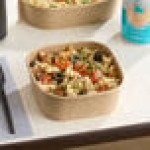 Choice 16 oz. Square Kraft PE-Lined Microwavable Take-Out Container - 50/Pack Choice 16 oz. Square Kraft PE-Lined Microwavable Take-Out Container - 50/Pack