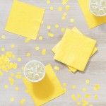 Creative Converting 139180154 Mimosa Yellow 2-Ply Beverage Napkin - 600/Case Creative Converting 139180154 Mimosa Yellow 2-Ply Beverage Napkin - 600/Case