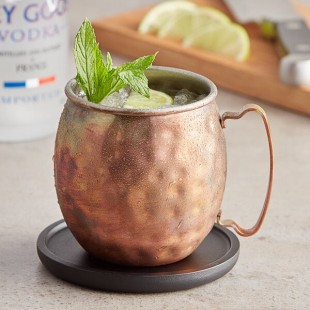 Acopa Alchemy 16 oz. Hammered Dark Antique Copper Moscow Mule Mug - Sample