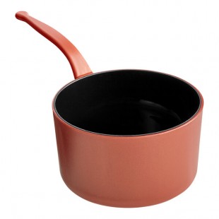 Solia Eskoffie 4.1 oz. Copper and Black Mini Plastic Sauce Pan - 84/Case Solia Eskoffie 4.1 oz. Copper and Black Mini Plastic Sauce Pan - 84/Case