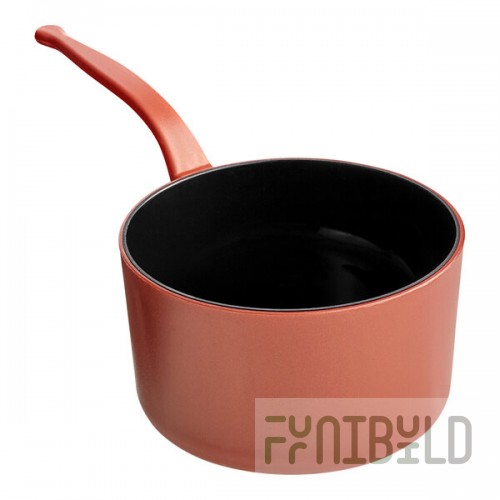 Solia Eskoffie 4.1 oz. Copper and Black Mini Plastic Sauce Pan - 84/Case