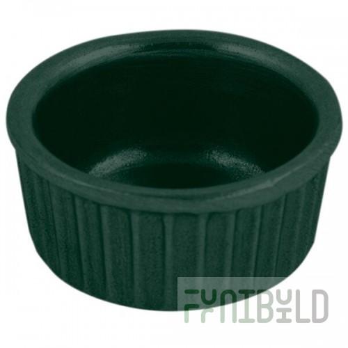 Bon Chef 9024 2 oz. Hunter Green Sandstone Finish Cast Aluminum Fluted Ramekin