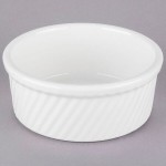 Tuxton BWX-2104 21 oz. White China Souffle / Ramekin with Swirl Sides - 12/Case