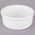 Tuxton BWX-2104 21 oz. White China Souffle / Ramekin with Swirl Sides - 12/Case