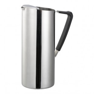 Service Ideas 64.2 oz. Slim Polished Stainless Steel Pitcher with Guard X7025V2