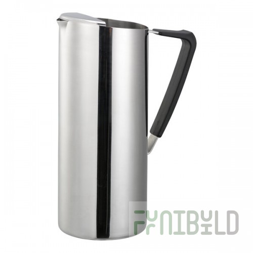 Service Ideas 64.2 oz. Slim Polished Stainless Steel Pitcher with Guard X7025V2