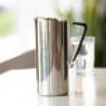 Service Ideas 64.2 oz. Slim Polished Stainless Steel Pitcher with Guard X7025V2