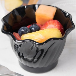 Cambro SRB5CW110 Camwear® 5 oz. Black Polycarbonate Swirl Bowl - 24/Case