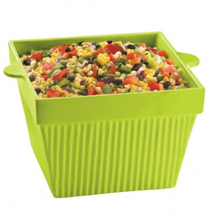 TableCraft CW1490LG 6.5 Qt. Lime Green Cast Aluminum Square Condiment Bowl TableCraft CW1490LG 6.5 Qt. Lime Green Cast Aluminum Square Condiment Bowl
