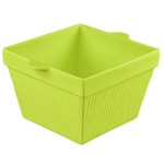 TableCraft CW1490LG 6.5 Qt. Lime Green Cast Aluminum Square Condiment Bowl