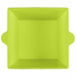 TableCraft CW1490LG 6.5 Qt. Lime Green Cast Aluminum Square Condiment Bowl