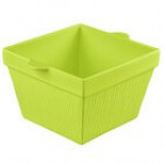 TableCraft CW1490LG 6.5 Qt. Lime Green Cast Aluminum Square Condiment Bowl