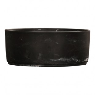 Cal-Mil 64 oz. Black Swirl Round Resin Bowl Cal-Mil 64 oz. Black Swirl Round Resin Bowl