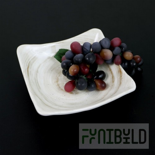 Elite Global Solutions D712SQ Van Gogh Taupe 22 oz. Square Melamine Bowl - 6/Case