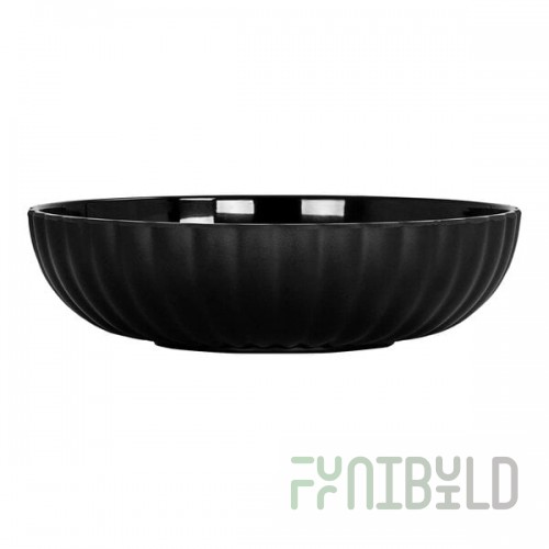 Cal-Mil 78 oz. Black Scalloped Melamine Bowl