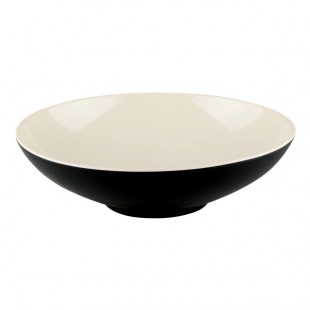 Elite Global Solutions JW92T Karma 1.38 Qt. Two-Tone Ebony / Sand Bowl - 6/Case Elite Global Solutions JW92T Karma 1.38 Qt. Two-Tone Ebony / Sand Bowl - 6/Case