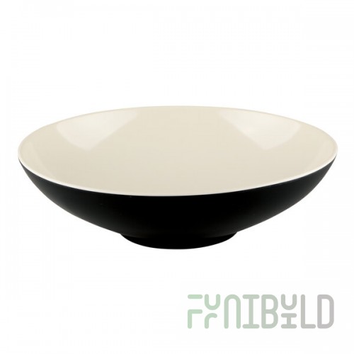 Elite Global Solutions JW92T Karma 1.38 Qt. Two-Tone Ebony / Sand Bowl - 6/Case