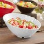 Acopa 43 oz. White Slanted Melamine Bowl Acopa 43 oz. White Slanted Melamine Bowl