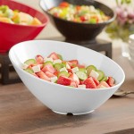 Acopa 43 oz. White Slanted Melamine Bowl Acopa 43 oz. White Slanted Melamine Bowl