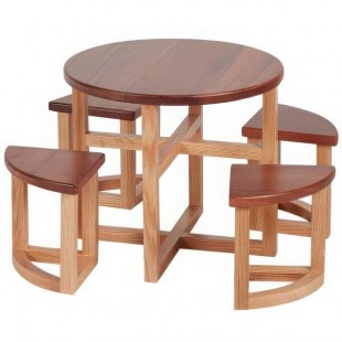 Eastern Tabletop 1825 Nordic Table-Setters Wood Countertop Table Riser with 4 Stools